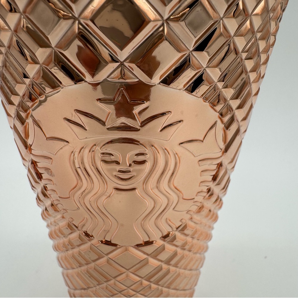 Starbucks 2023 Winter Holiday Jeweled 24oz Tumbler Cold Cup - Rose Gold - Picture 3 of 9